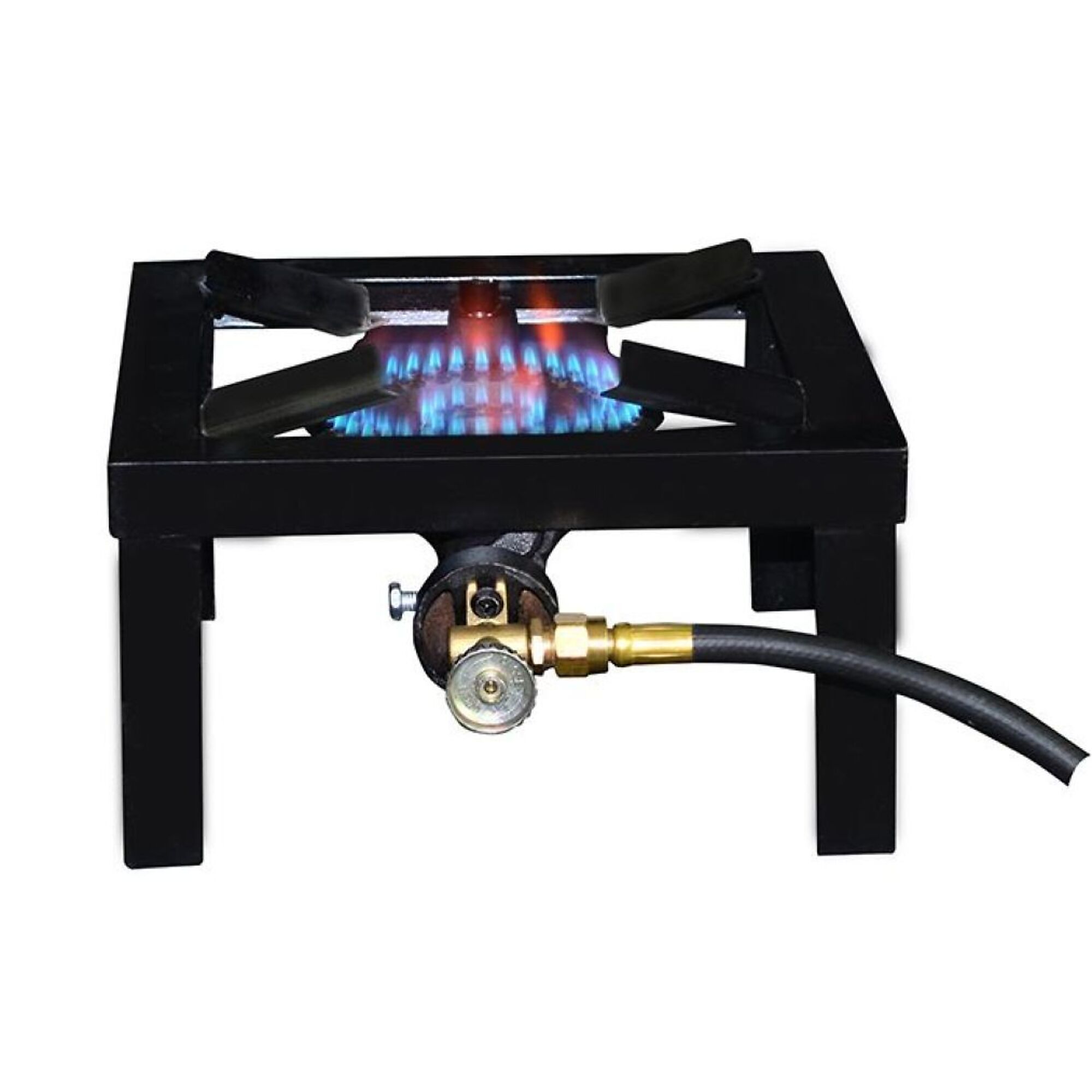 Base Camp Angle Iron Single Burner Stove — 15,000 BTUs, Adjustable Legs, Brass Valves, Model# BC15AI
